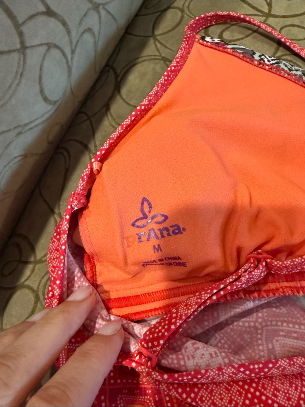 Prana Red and Orange Printed Tankini Set Medium - Picture 9 of 16